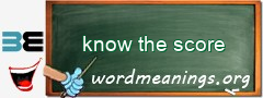 WordMeaning blackboard for know the score